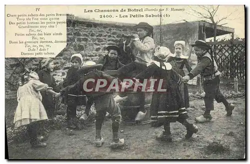 Cartes postales Folklore Les chansons de Botrel Les petits sabots Enfants