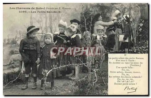 Cartes postales Folklore Les chansons de Botrel Les petits sabots Enfants