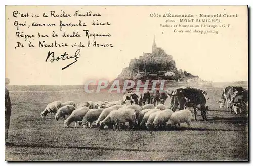 Ansichtskarte AK Botrel Mont St Michel Moutons Vaches