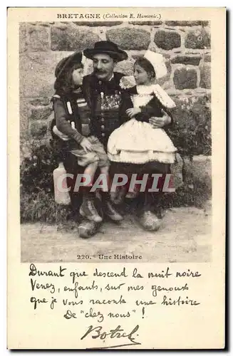 Cartes postales Folklore Bretagne Une histoire Enfants