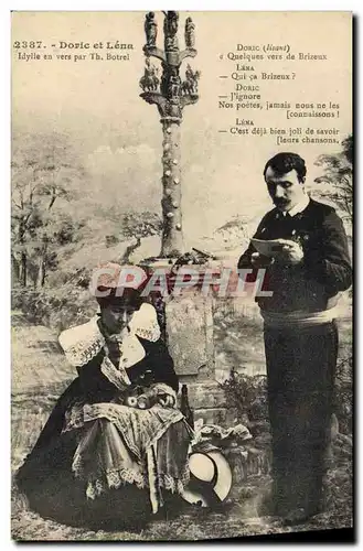 Cartes postales Folklore Doric et Lena Idylle en vers par Th Botrel