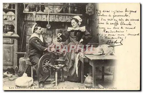 Cartes postales Folklore Les chansons de Botrel Le fil casse marin