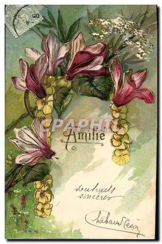 Cartes postales Fantaisie Fleurs