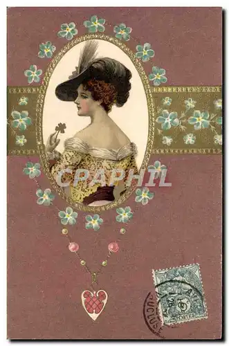 Cartes postales Fantaisie Fleurs Femme