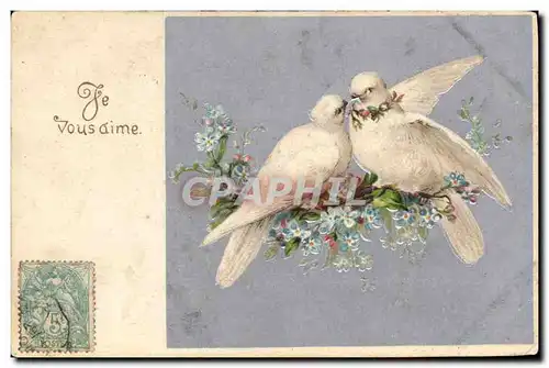 Cartes postales Fantaisie Fleurs Colombes