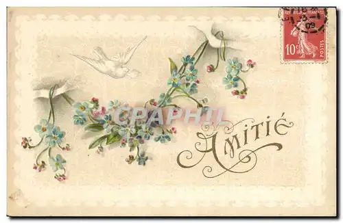 Cartes postales Fantaisie Fleurs Colombes