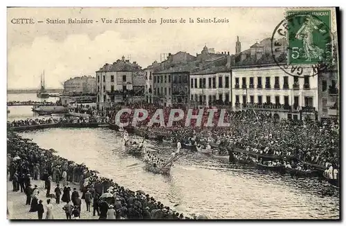 Cartes postales Cette Vue d&#39ensemble des joutes de la Saint Louis