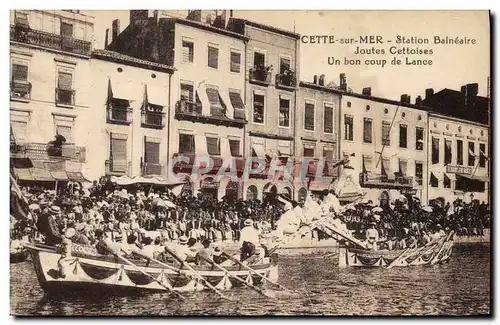 Cartes postales Cette sur mer Joutes Cettoises Un bon coup de lance