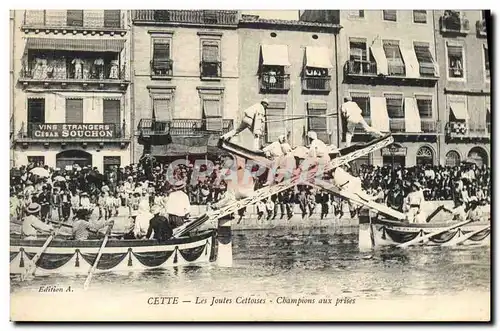 Cartes postales Cette Les joutes Cettoises Champions aux prises