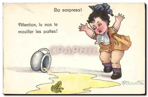 Cartes postales Fantaisie Illustrateur Enfant Grenouille