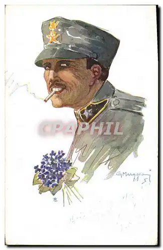 Ansichtskarte AK Fantaisie Illustrateur Soldat Militaria