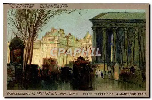 Cartes postales Fantaisie Illustrateur Paris Place et Eglise de la Madeleine Mitanchet