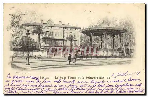 Cartes postales Kiosque Toulon La place d&#39armes et la Prefecture maritime