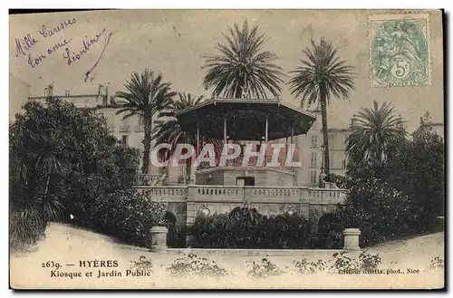 Cartes postales Kiosque et jardin public Hyeres