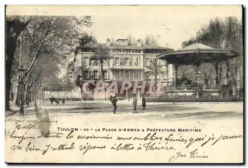 Cartes postales Kiosque Toulon La place d&#39armes et Prefecture maritime