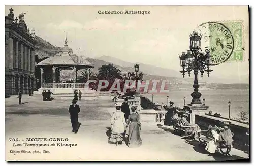 Cartes postales Les terrasses et Kiosque Monte Carlo