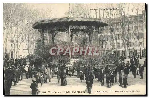 Cartes postales Kiosque Toulon Place d&#39armes pendant un concert militaire