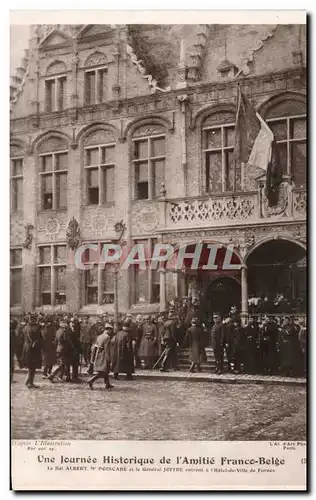 Ansichtskarte AK Militaria Une journee historique de l&#39amitie Franco belge le roi Albert 1er Mr Poincare et le