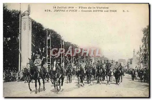 Cartes postales Militaria Les fetes de la Victoire a Paris 14 Juillet 1919 Joffre et Foch