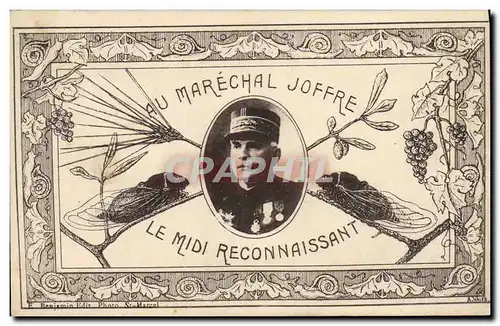 Cartes postales Militaria Au Marechal Joffre Le Midi reconnaissant