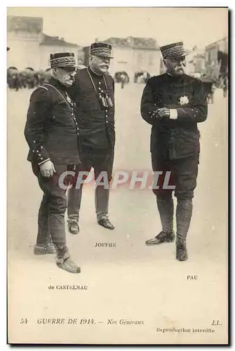 Cartes postales Militaria De Castelnau Joffre Pau