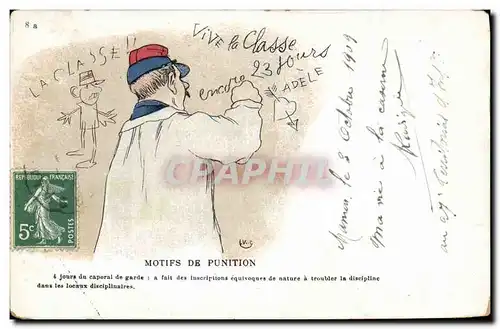 Cartes postales Militaria Motifs de punition Militaria