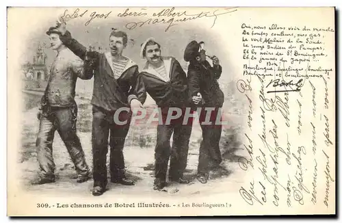 Cartes postales Folklore Les chansons de Botrel illustrees Les Bourlingeurs !