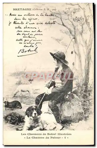 Cartes postales Folklore Les chansons de Botrel illustrees la chanson du patour Chien