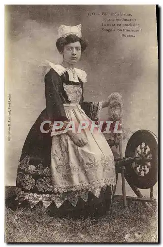 Ansichtskarte AK Folklore Bretagne Fileuse