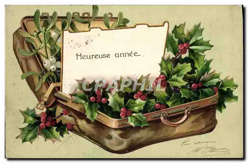 Cartes postales Fantaisie Fleurs Houx