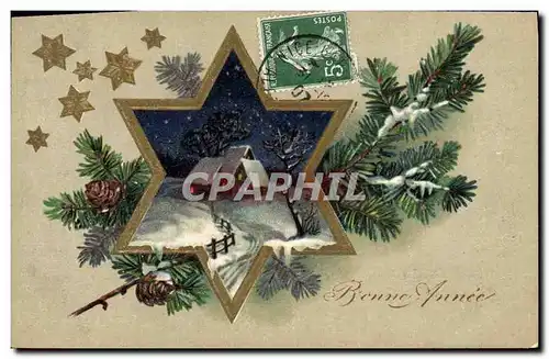 Cartes postales Fantaisie Fleurs Bonne annee