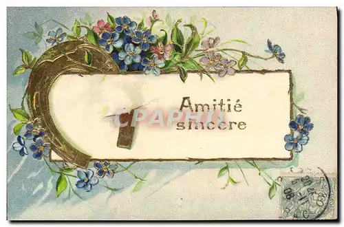 Cartes postales Fantaisie Fleurs Fer a cheval