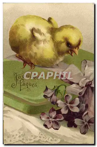 Cartes postales Fantaisie Fleurs Poussin