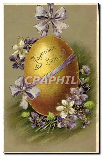 Cartes postales Fantaisie Fleurs Oeuf Paques