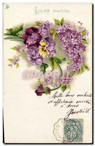 Cartes postales Fantaisie Fleurs Lilas Sensibilite