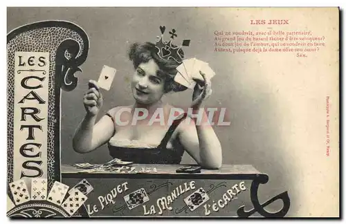 Ansichtskarte AK Les jeux Cartes Le Piquet La Manille L&#39ecarte