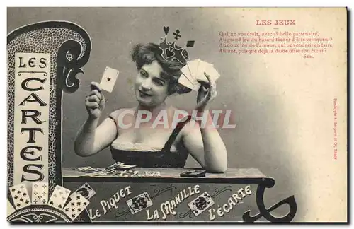 Cartes postales Les jeux Cartes Le Piquet La Manille L&#39ecarte