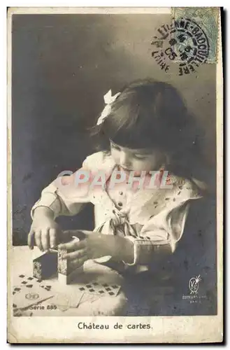 Cartes postales Enfant Chateau de Cartes