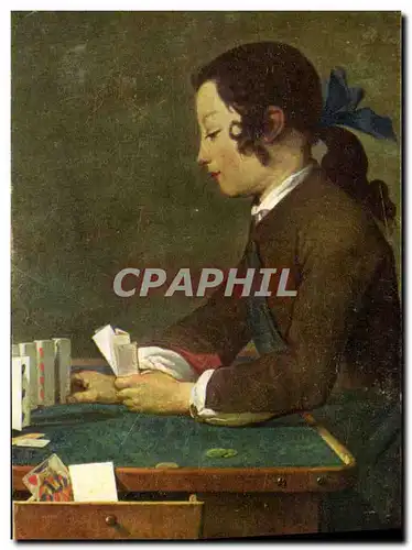 Cartes postales Chardin Enfant jouant aux Cartes