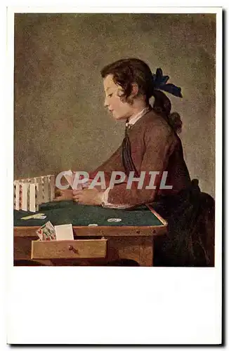 Ansichtskarte AK Chardin The house of cards Cartes