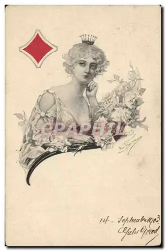 Ansichtskarte AK Cartes Femme Carreau