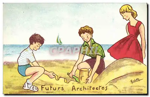 Ansichtskarte AK Fantaisie Illustrateur Enfants Futurs architectes