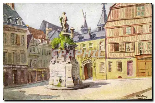 Cartes postales Fantaisie Illustrateur Rouen Place de la pucelle Fred Money