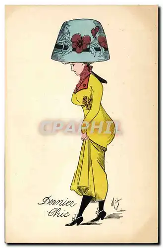 Cartes postales Fantaisie Illustrateur Femme Dernier chic