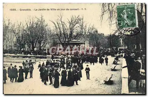 Cartes postales Kiosque Grenoble Le jardin de ville un jour de concert