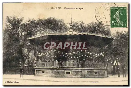 Cartes postales Kiosque de musique Moulins