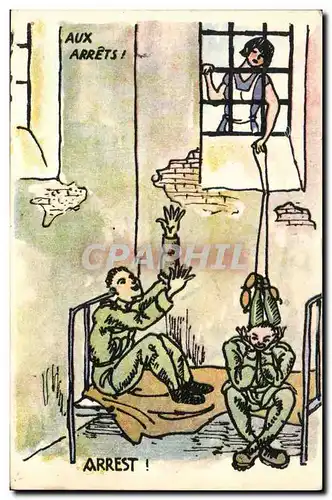 Cartes postales Militaria Aux arrets