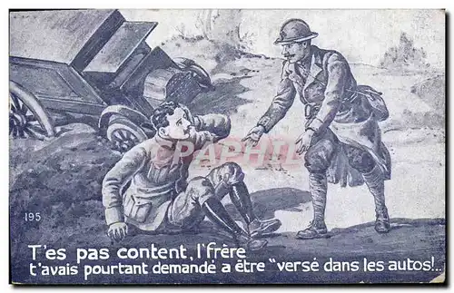 Cartes postales Militaria T&#39es pa content frere