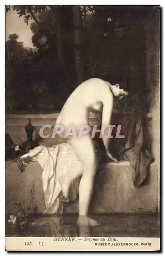 Cartes postales Erotique Henner Suzanne au bain Musee du Luxembourg Paris