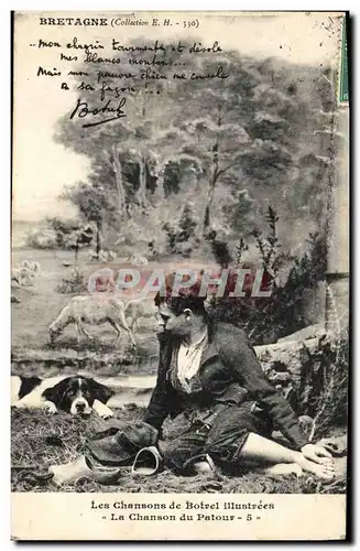 Ansichtskarte AK Folklore Botrel Bretagne Les chansons de Botrel illustrees La chansons du patour Chien